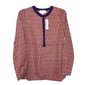 Sabine Purple and Orange Patterned Top